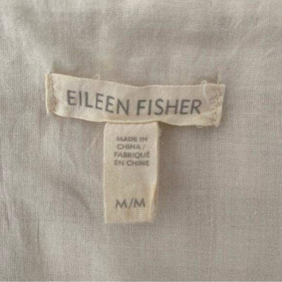 Eileen Fisher Organic Linen Slub Gingham Check Shift Dress size medium Natural - Picture 10 of 10